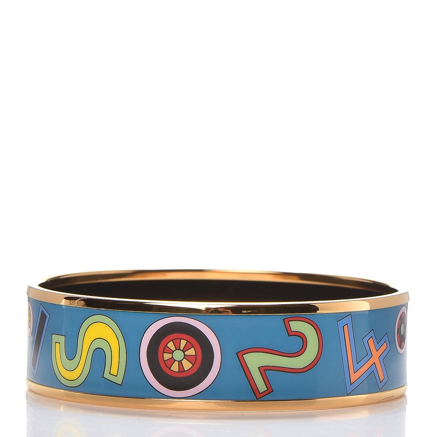 Enamel Printed Wide Tohu Bohu Bracelet 62 Turquoise
