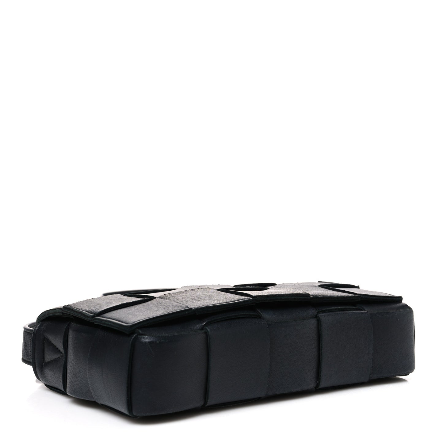 Lambskin Maxi Intrecciato Cassette Crossbody Bag Black