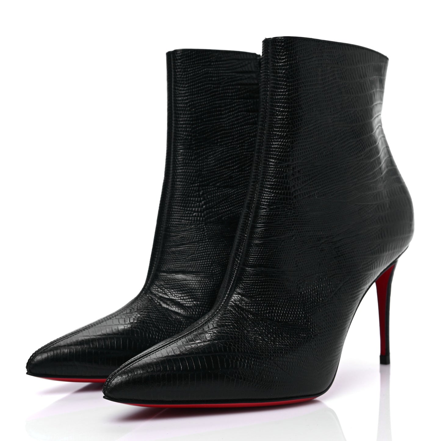 Calfskin Lizard Embossed So Kate Booty 85 Ankle Boots 37.5 Black