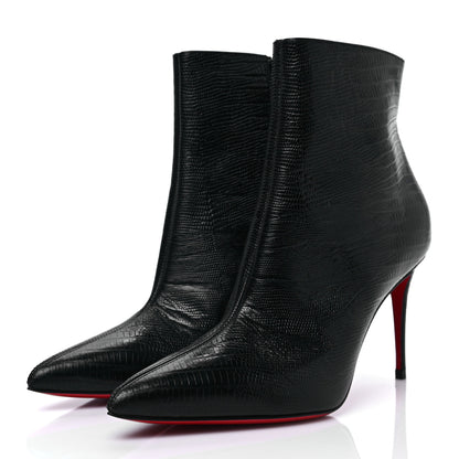 Christian Louboutin Calfskin Lizard Embossed So Kate Booty 85 Ankle Boots 37.5 Black 3 of 7