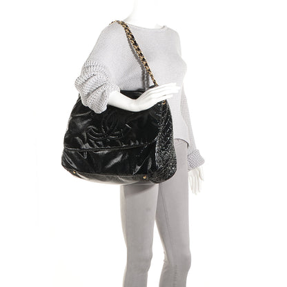 Chanel Vinyl Rock and Chain Large Flap Black 2 of 7