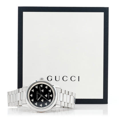 Gucci Stainless Steel 38mm G-Timeless Bee Automatic Watch Black Onyx 5 of 5
