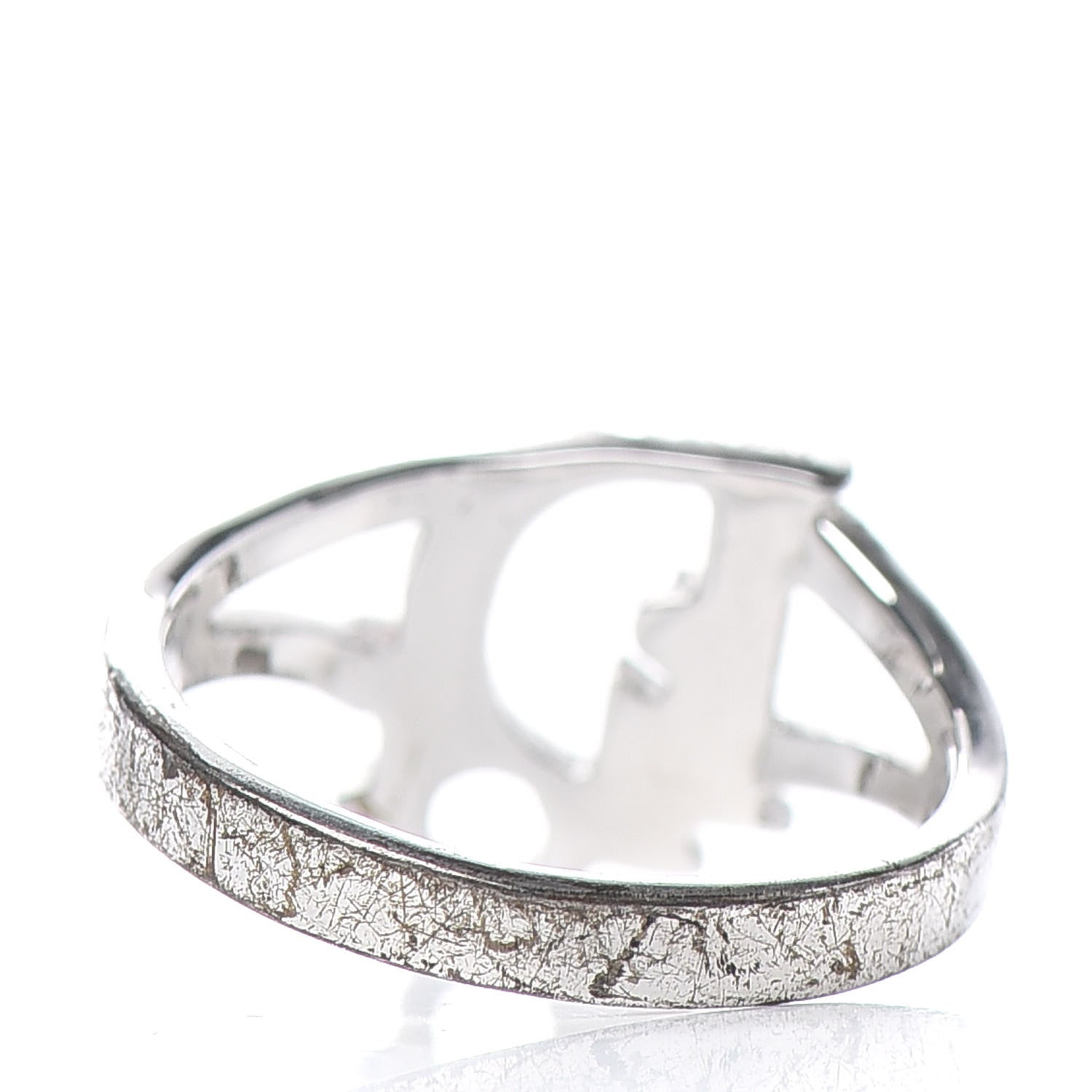 Christian Dior Crystal Logo Ring 7 Silver 4 of 4