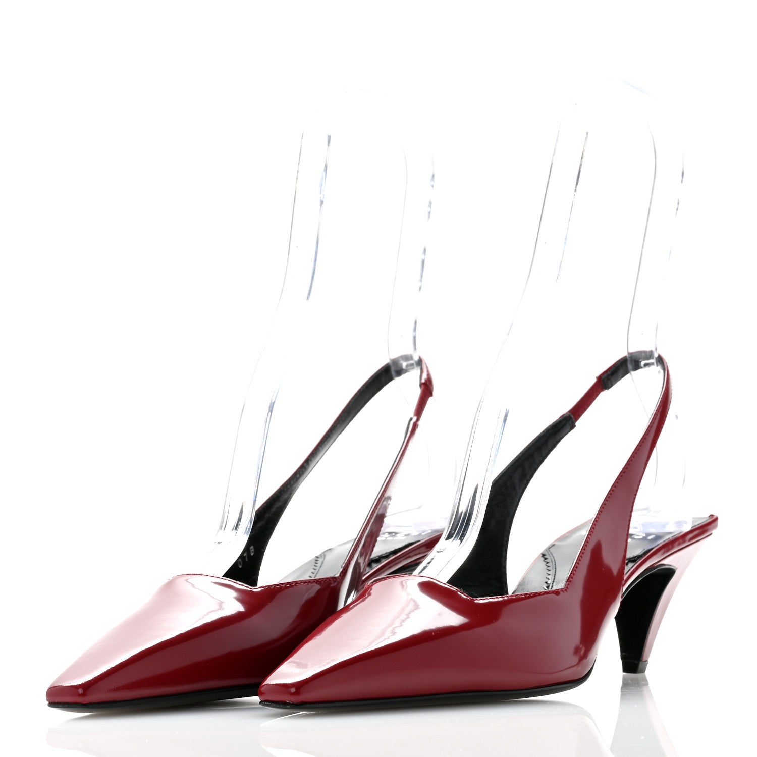 Gucci Nappa Mallory Pointed Toe Slingback Sandal 37 New Cherry 3 of 9