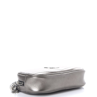 Saint Laurent Grain De Poudre Matelasse Monogram Mini Lou Camera Bag Silver 3 of 8