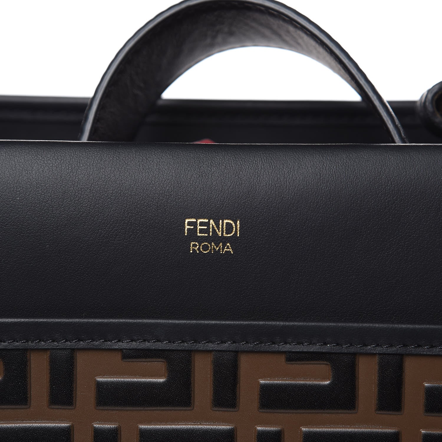 Fendi Vitello Century F is Fendi FF 1974 Embossed Small Runaway Satchel Black Maya 11 of 11