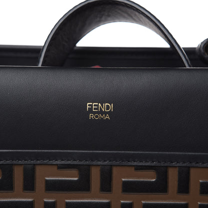Fendi Vitello Century F is Fendi FF 1974 Embossed Small Runaway Satchel Black Maya 11 of 11
