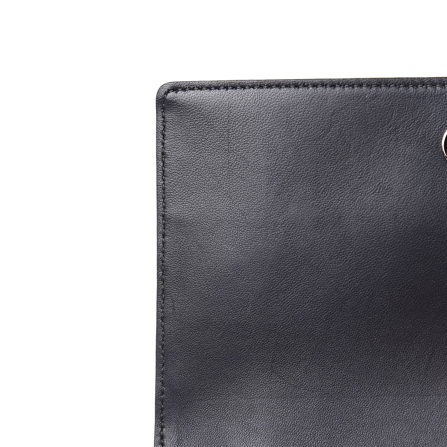 Metallic Patent Micro-Cannage Diorama Wallet on Chain Pouch Onyx Black