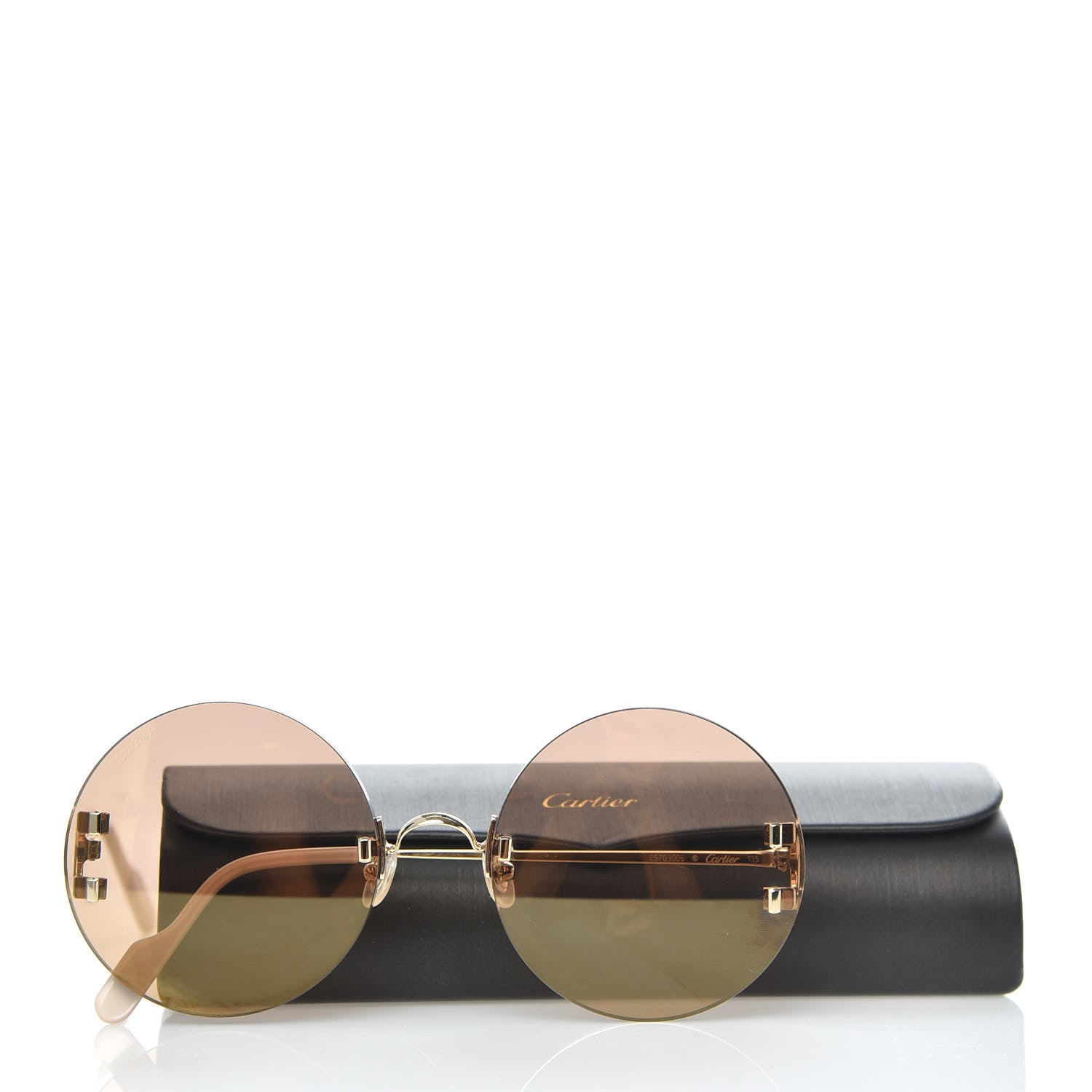 Cartier Rimless C-Decor Round Sunglasses Brown 8 of 8