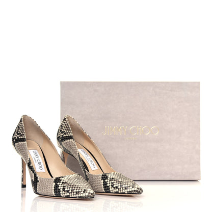 Jimmy Choo Calfskin Snake Print Pointy Toe Romy 85 Pumps 36 Natural 8 of 8