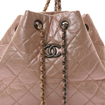 Chanel Iridescent Aged Calfskin Quilted Small Gabrielle Backpack Pink 8 of 10