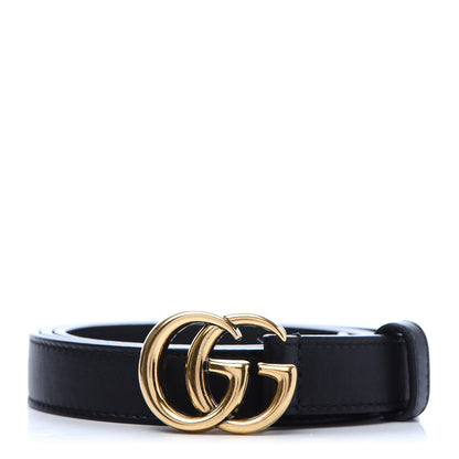 Gucci Calfskin Double G 20mm Belt 80 32 Black 1 of 7