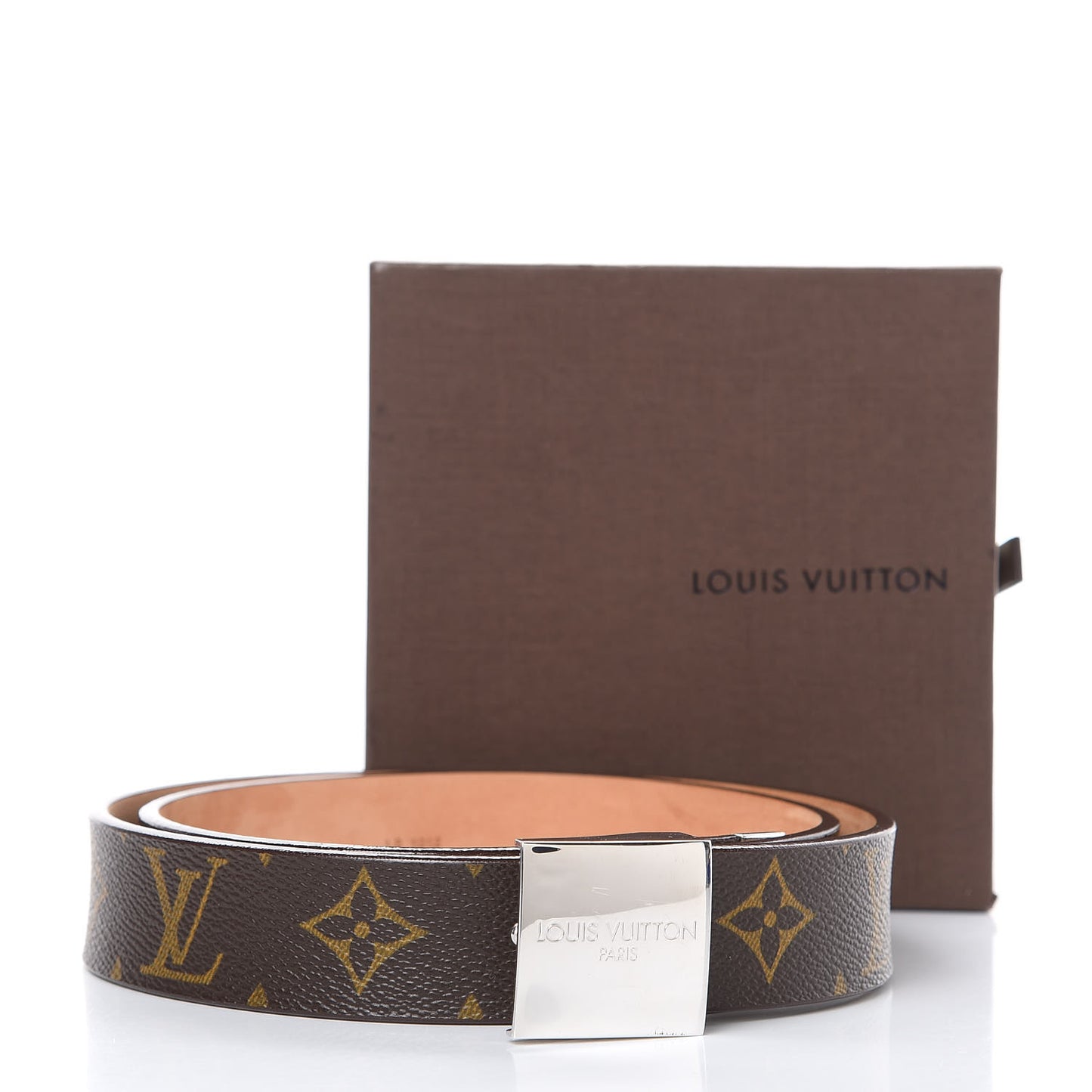 Monogram Ceinture Belt Silver Buckle 80 32