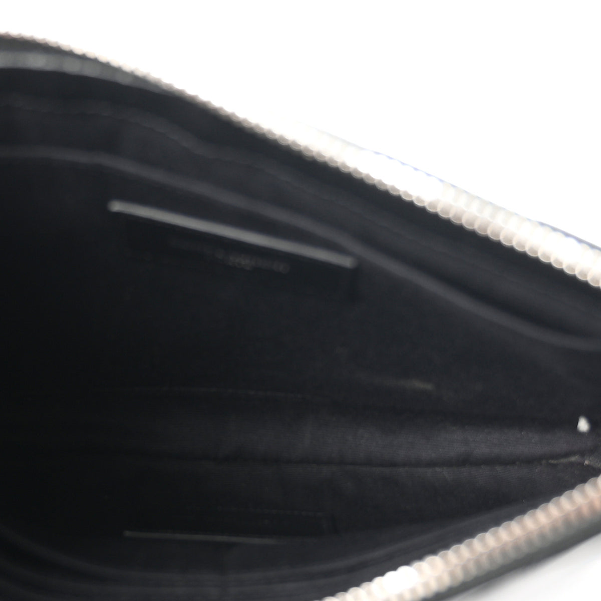 Calfskin Matelasse Chevron Monogram A5 Wristlet Black
