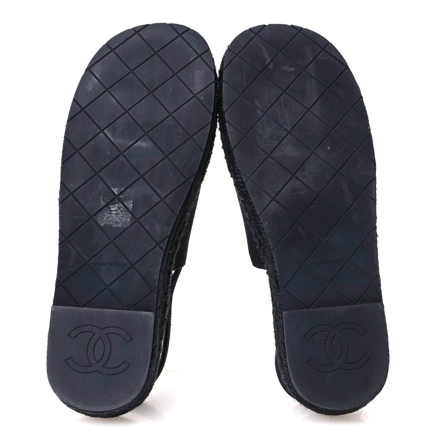 Canvas Strass CC Espadrille Slingback Sandals 38 Black