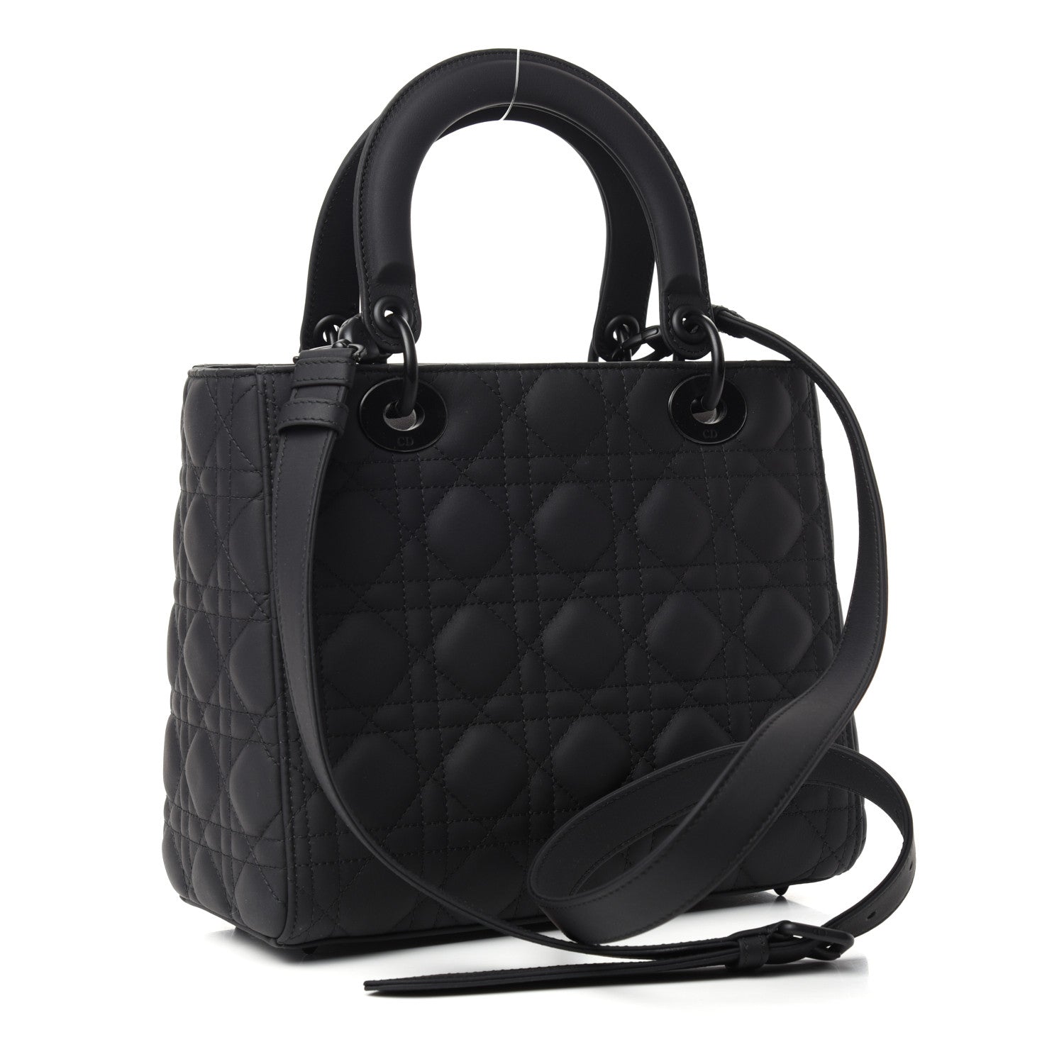 Christian Dior Ultra Matte Calfskin Cannage Medium Lady Dior Black 3 of 10