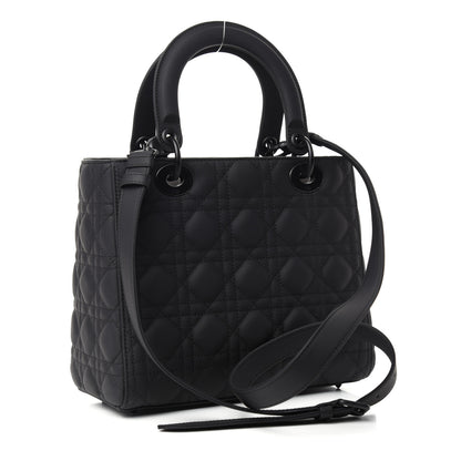 Christian Dior Ultra Matte Calfskin Cannage Medium Lady Dior Black 3 of 10