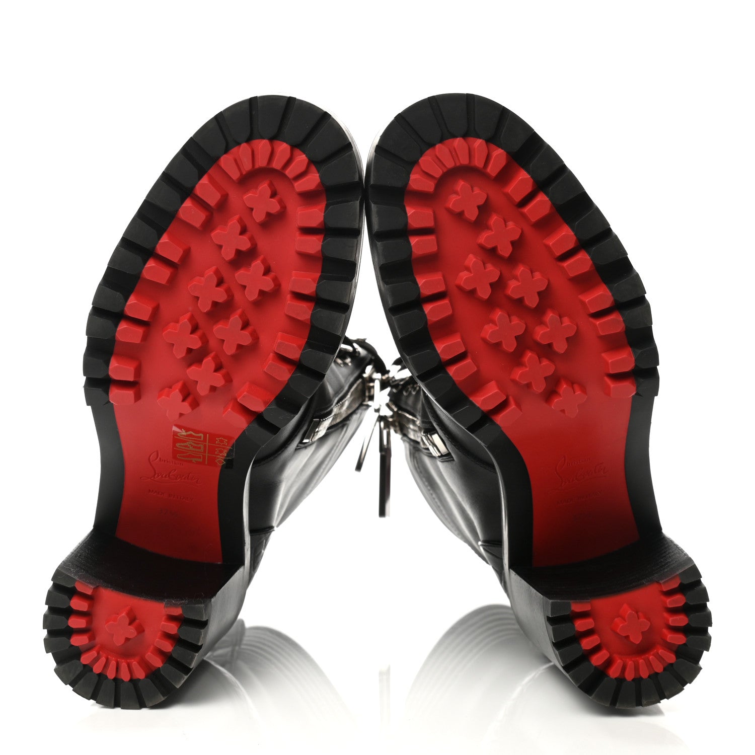 Christian Louboutin En Hiver Mixed Dual-Zip Booties 37.5 Black 5 of 7