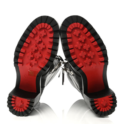 Christian Louboutin En Hiver Mixed Dual-Zip Booties 37.5 Black 5 of 7