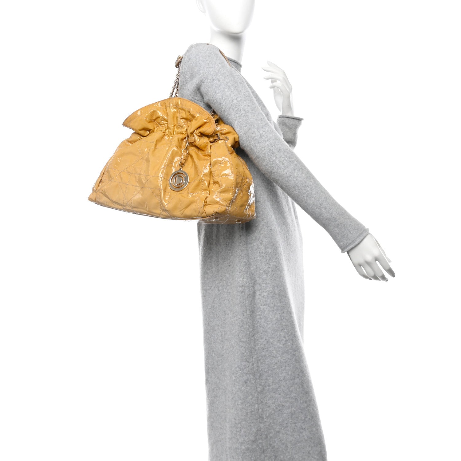 Christian Dior Patent Cannage Medium Le Trente Tote Beige 2 of 13