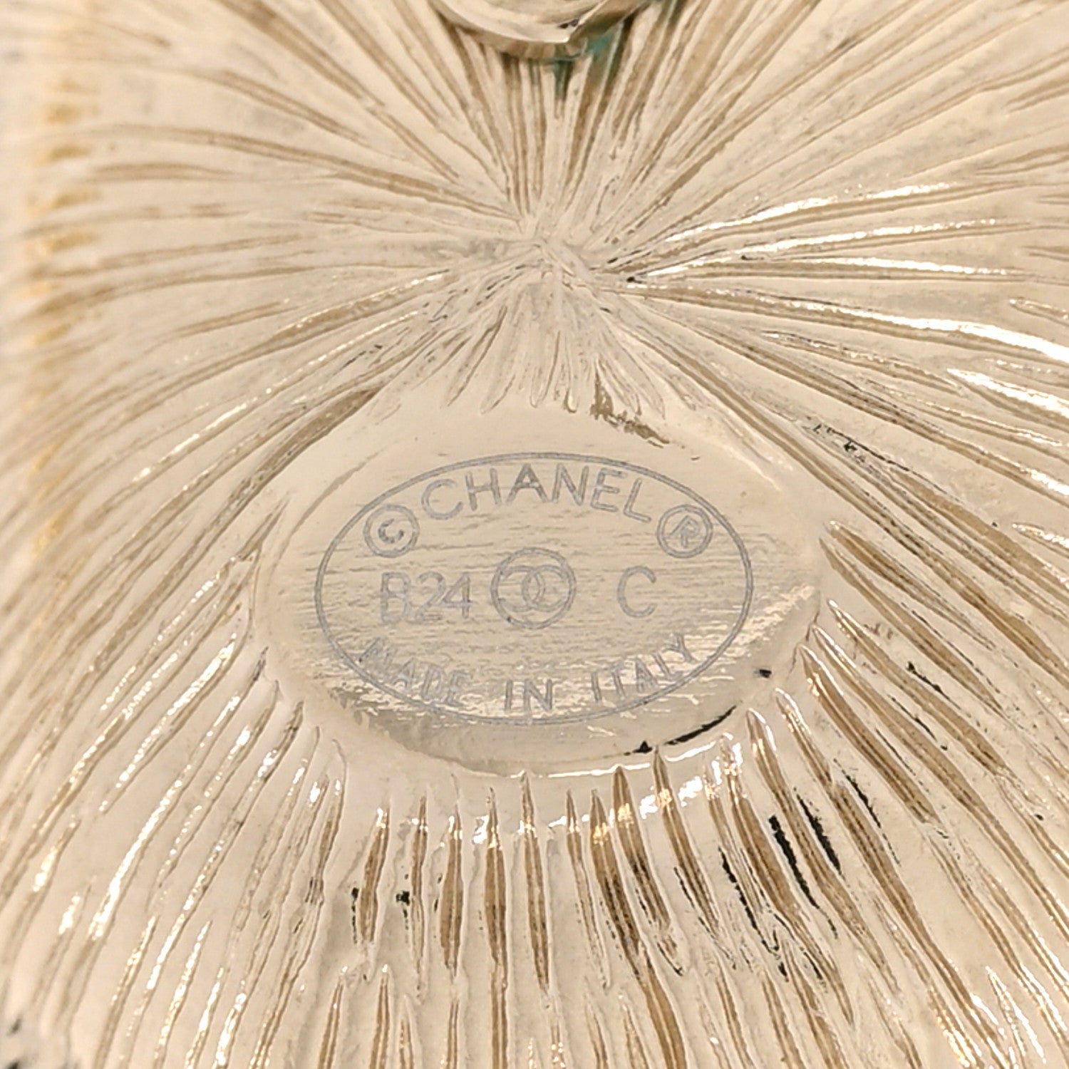 Chanel Metal Crystal Rectangle CC Earrings Gold 4 of 4