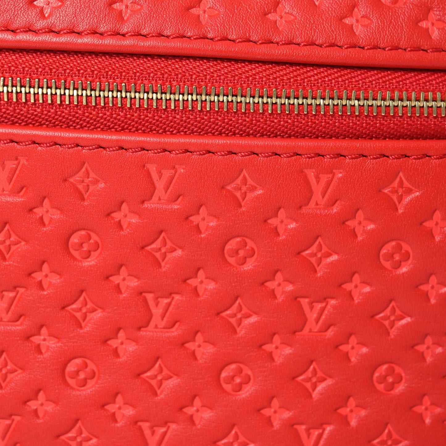 Calfskin Nanogram Embossed Loop PM Rouge