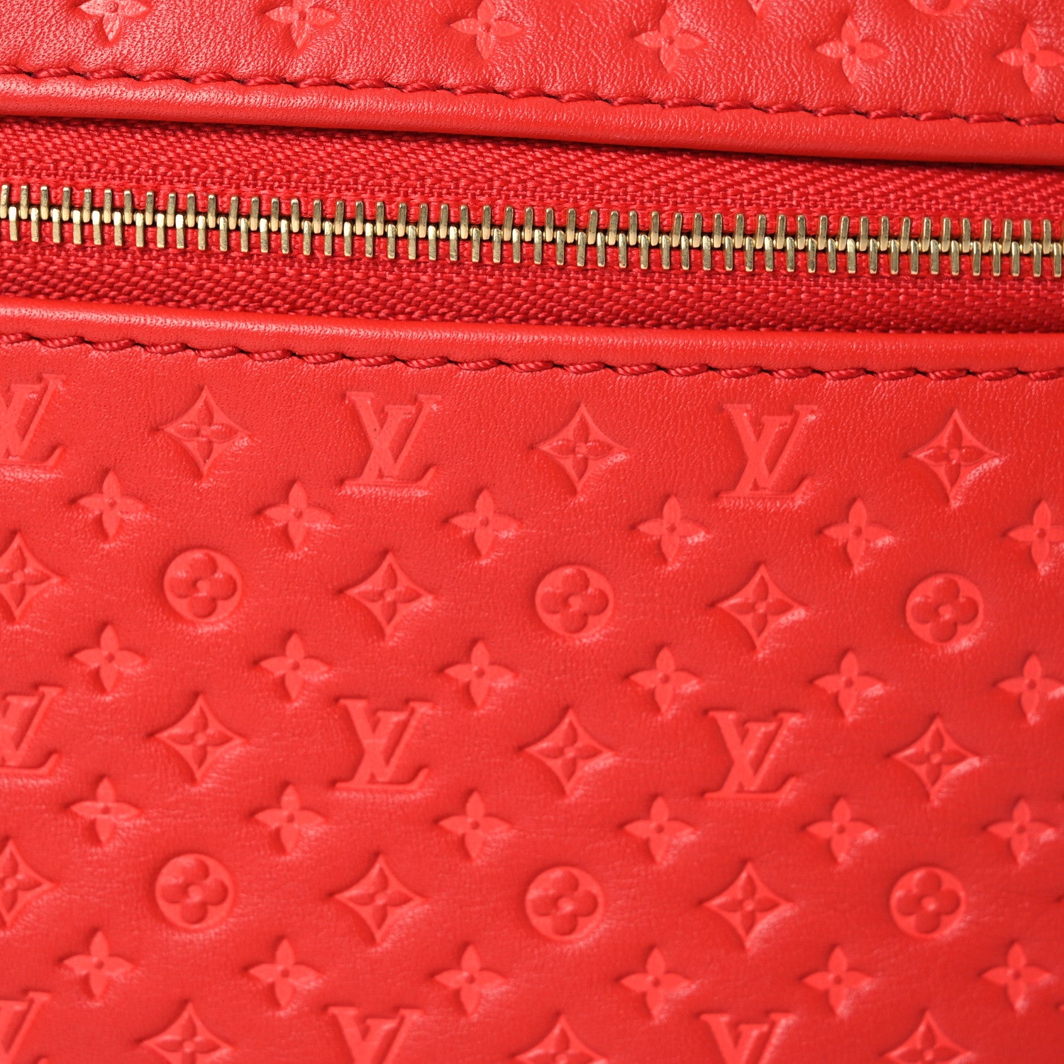 Louis Vuitton Calfskin Nanogram Embossed Loop PM Rouge 8 of 13