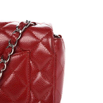 Chanel Caviar Quilted Mini Rectangular Flap Dark Red 9 of 12