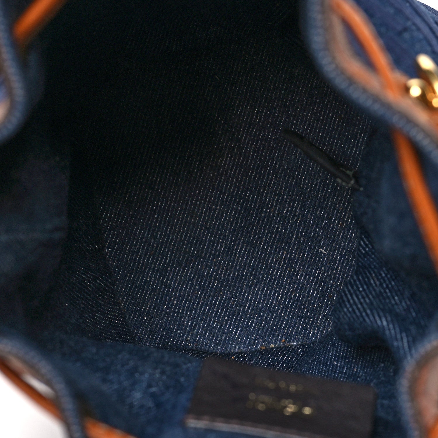 Fendi Denim Vitello King F is Fendi FF Embroidered Mini Mon Tresor Bucket Bag Blue Cuoio 5 of 10