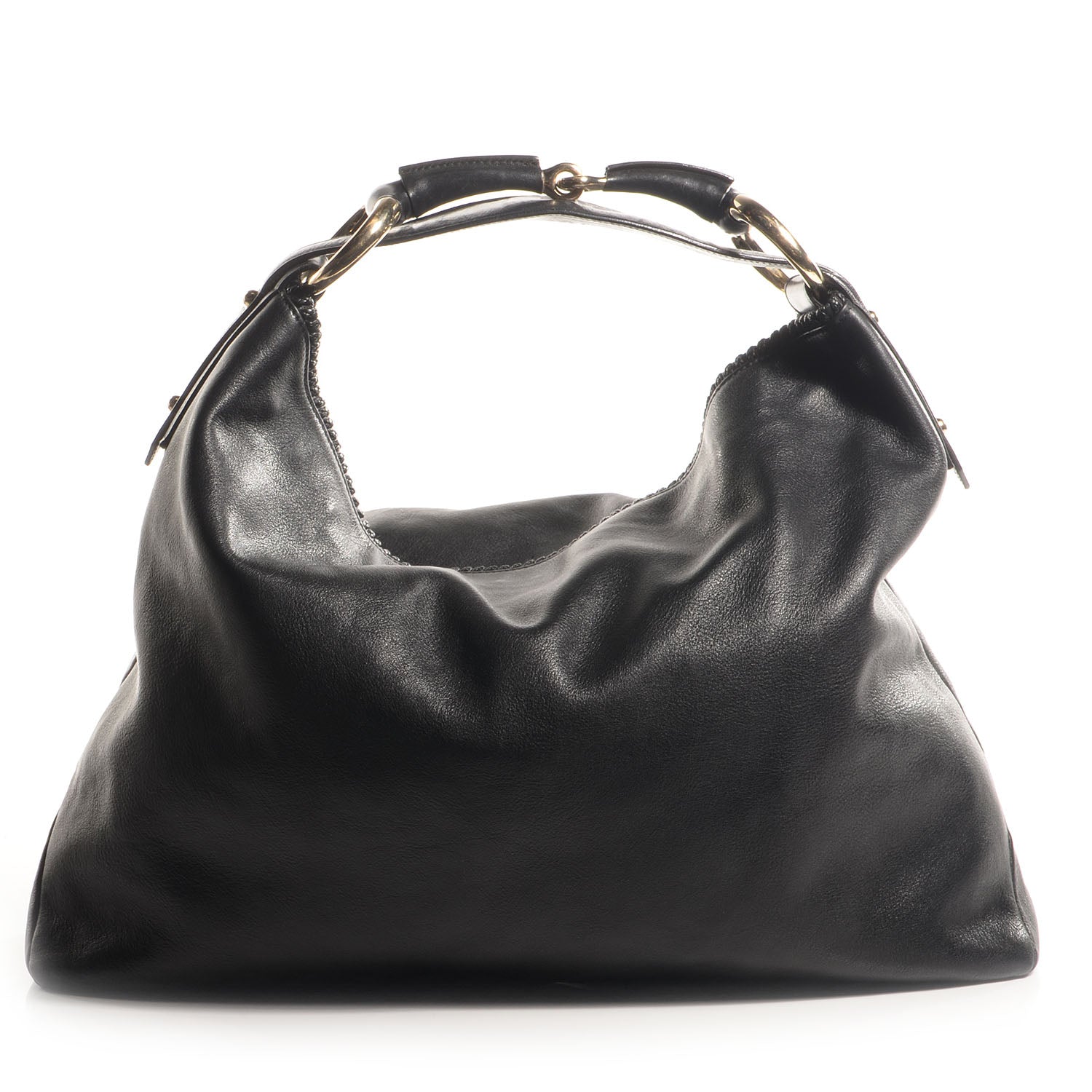 Gucci Leather Large Horsebit Chain Hobo Black 1 of 7