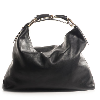 Gucci Leather Large Horsebit Chain Hobo Black 1 of 7
