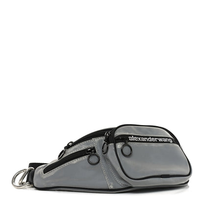 Alexander Wang Nylon Logo Printed Attica Belt Bag Reflective Silver 3 of 8