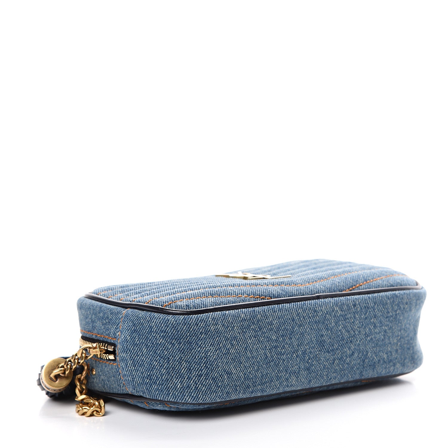 Saint Laurent Denim Matelasse Monogram Mini Lou Camera Bag California Blue 3 of 9