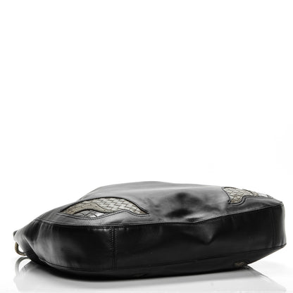 Bottega Veneta Calfskin Crocodile Ostrich Loop Bag Nero Black 4 of 9