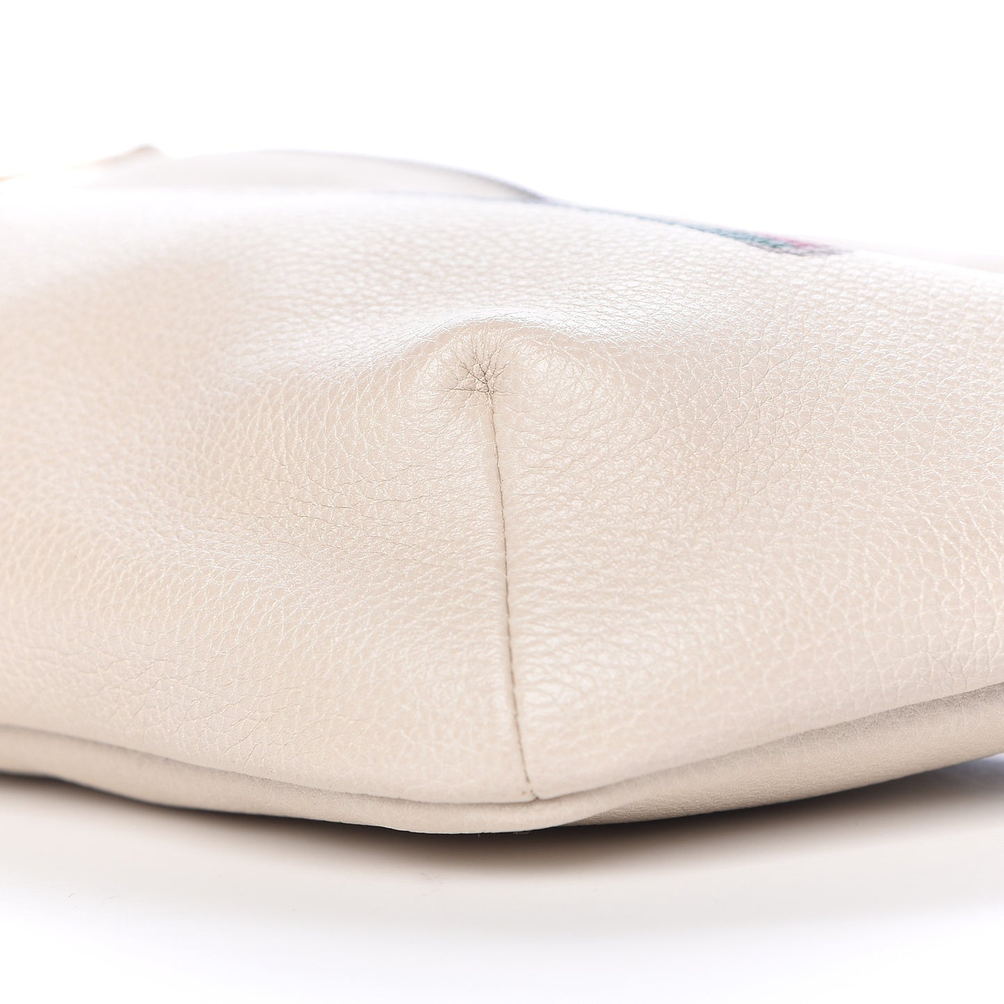 Grained Calfskin Logo Belt Bag White