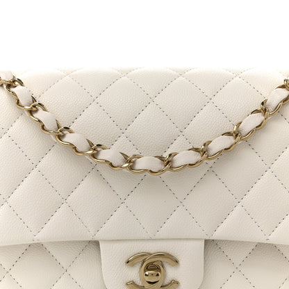Chanel Caviar Quilted Medium Double Flap White 8 of 14