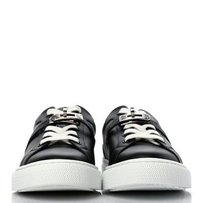 Hermes Calfskin Day Sneakers 37.5 Black 2 of 9