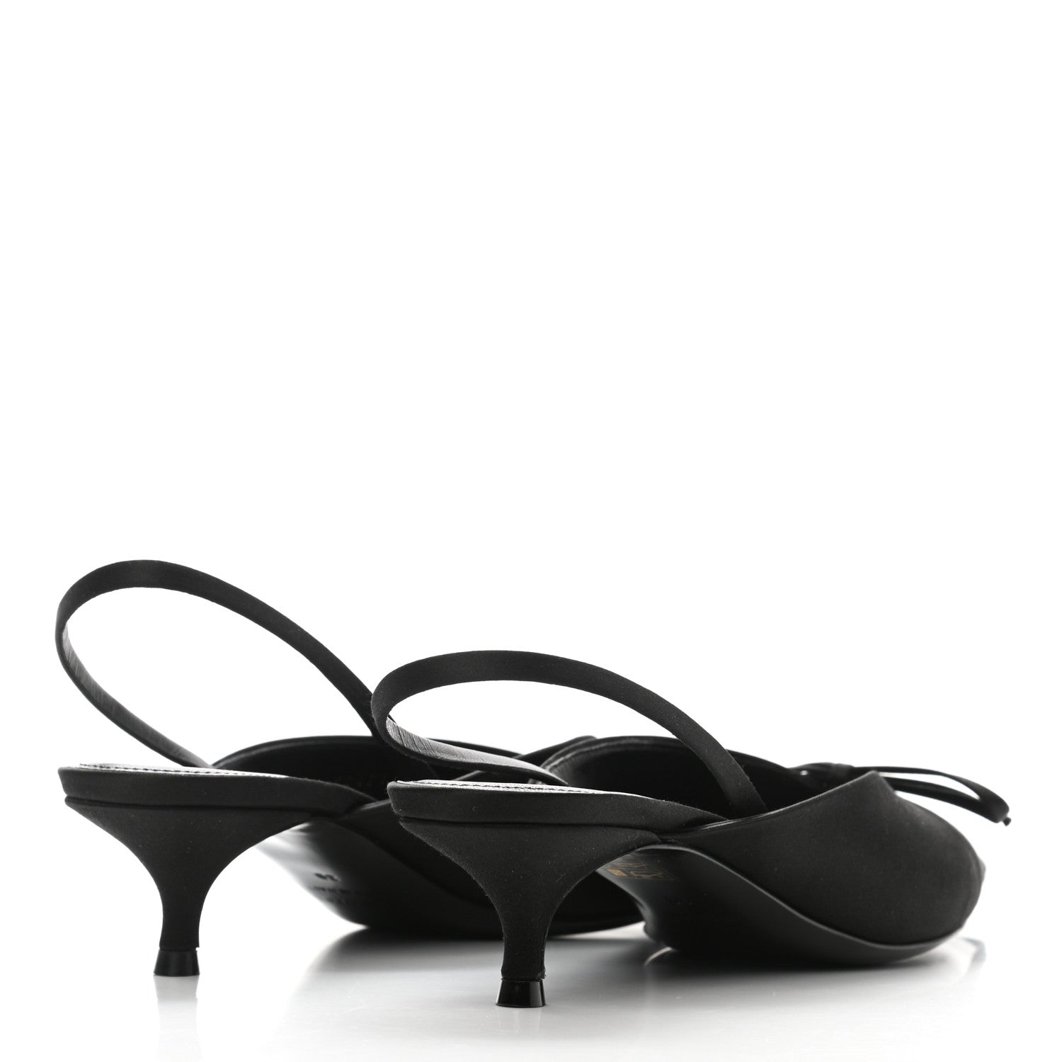 Balenciaga Satin Pointed Toe Knife Slingback 40mm Mules 39 Black 4 of 9