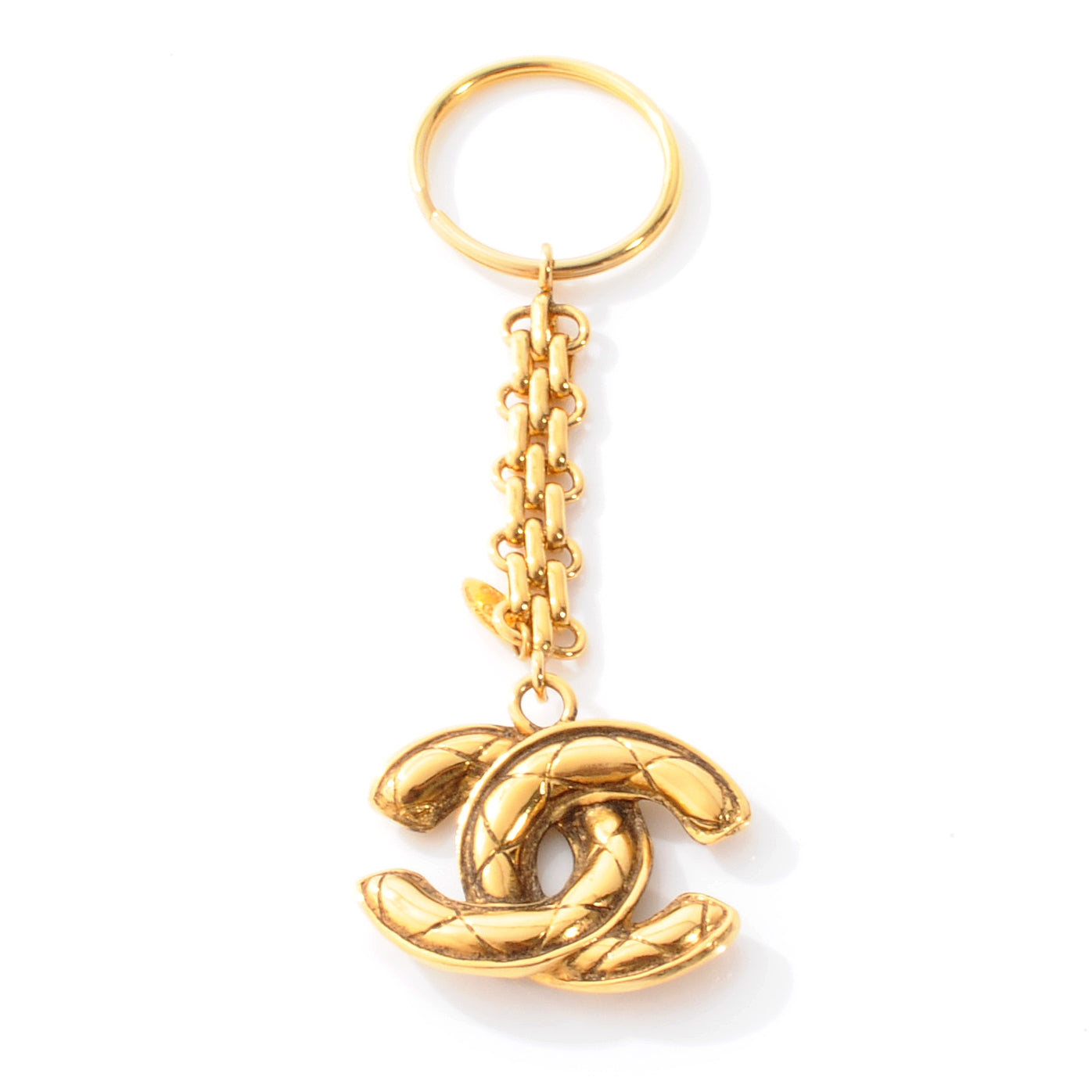 Chanel Quilted CC Key Chain Gold 1 of 4