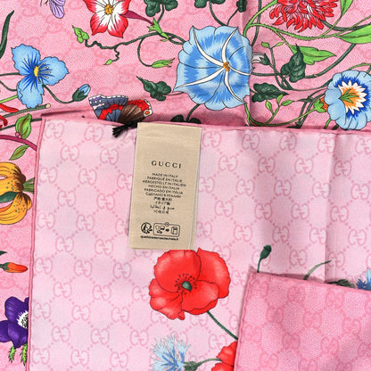 Gucci Silk Twill Flora Beauty Square Scarf Roseate 3 of 3