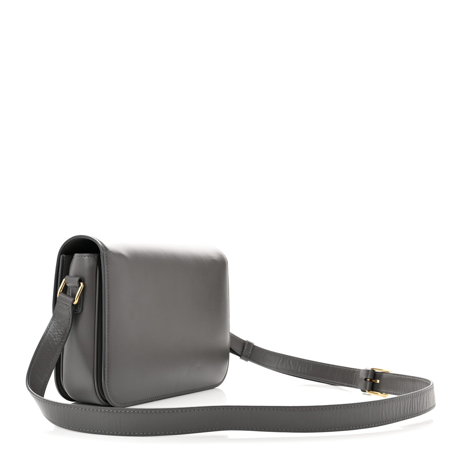 Celine Shiny Calfskin Medium Triomphe Grey 3 of 14