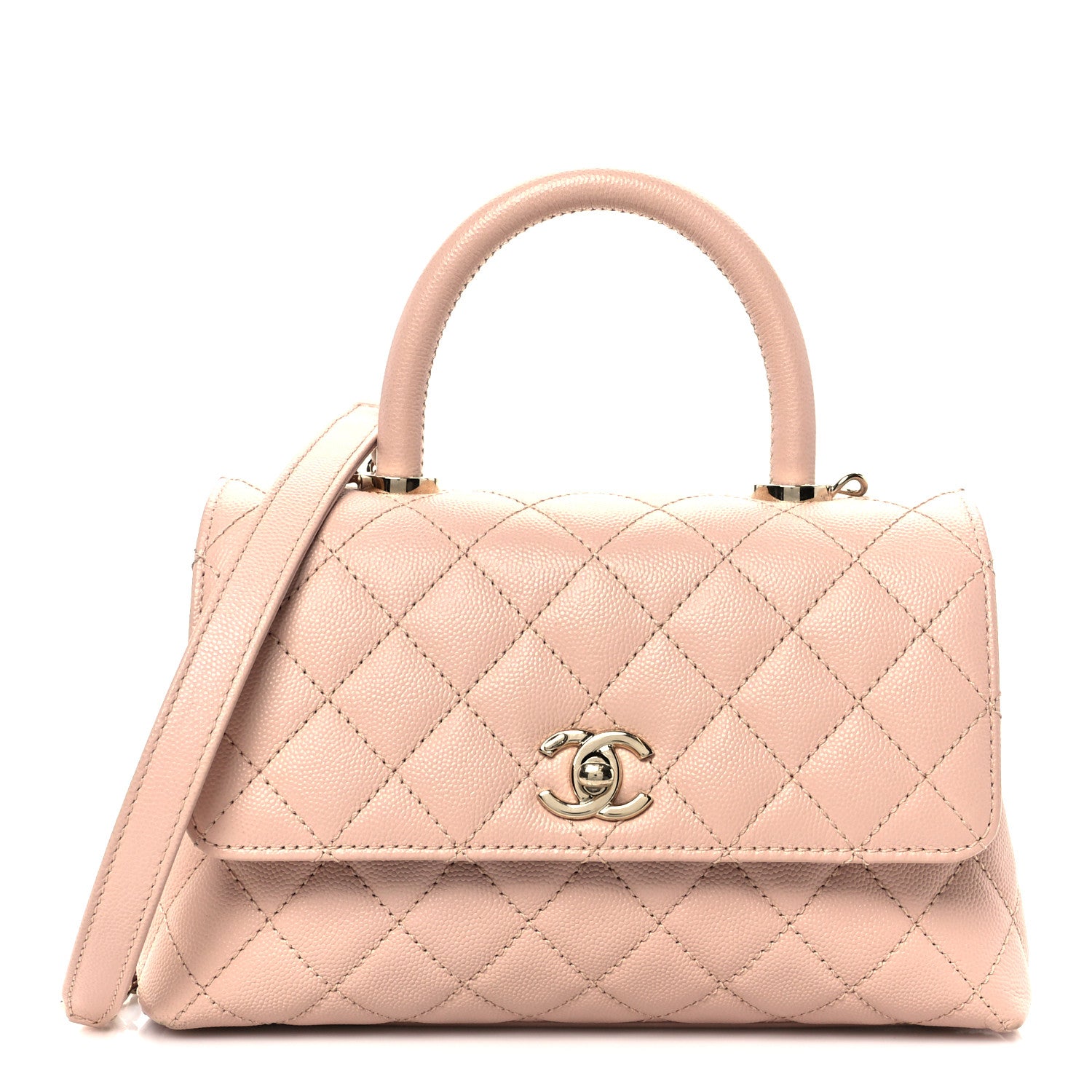 Chanel Caviar Quilted Mini Coco Handle Flap Light Pink 1 of 21