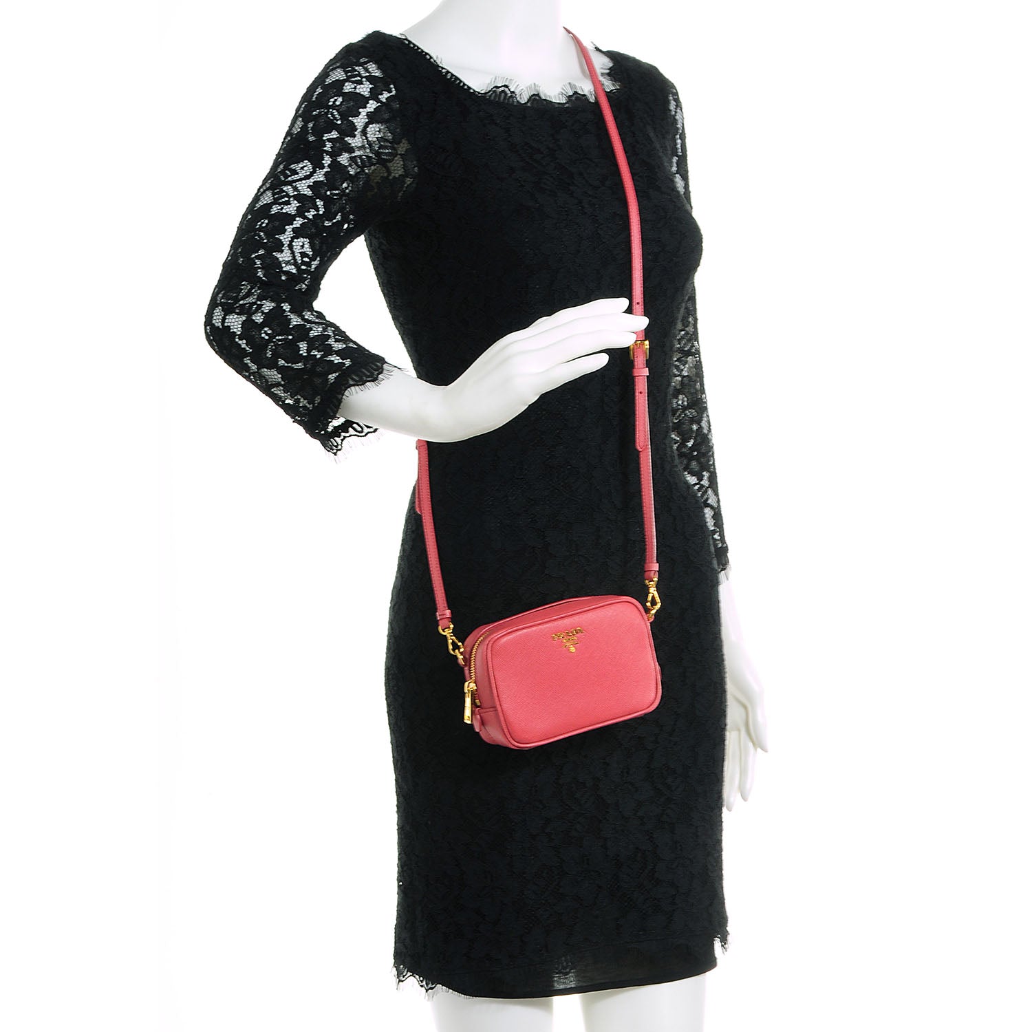 Prada Saffiano Mini Zip Crossbody Bag Tamaris 2 of 10