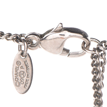 Chanel Crystal Timeless CC Necklace Silver 9 of 9