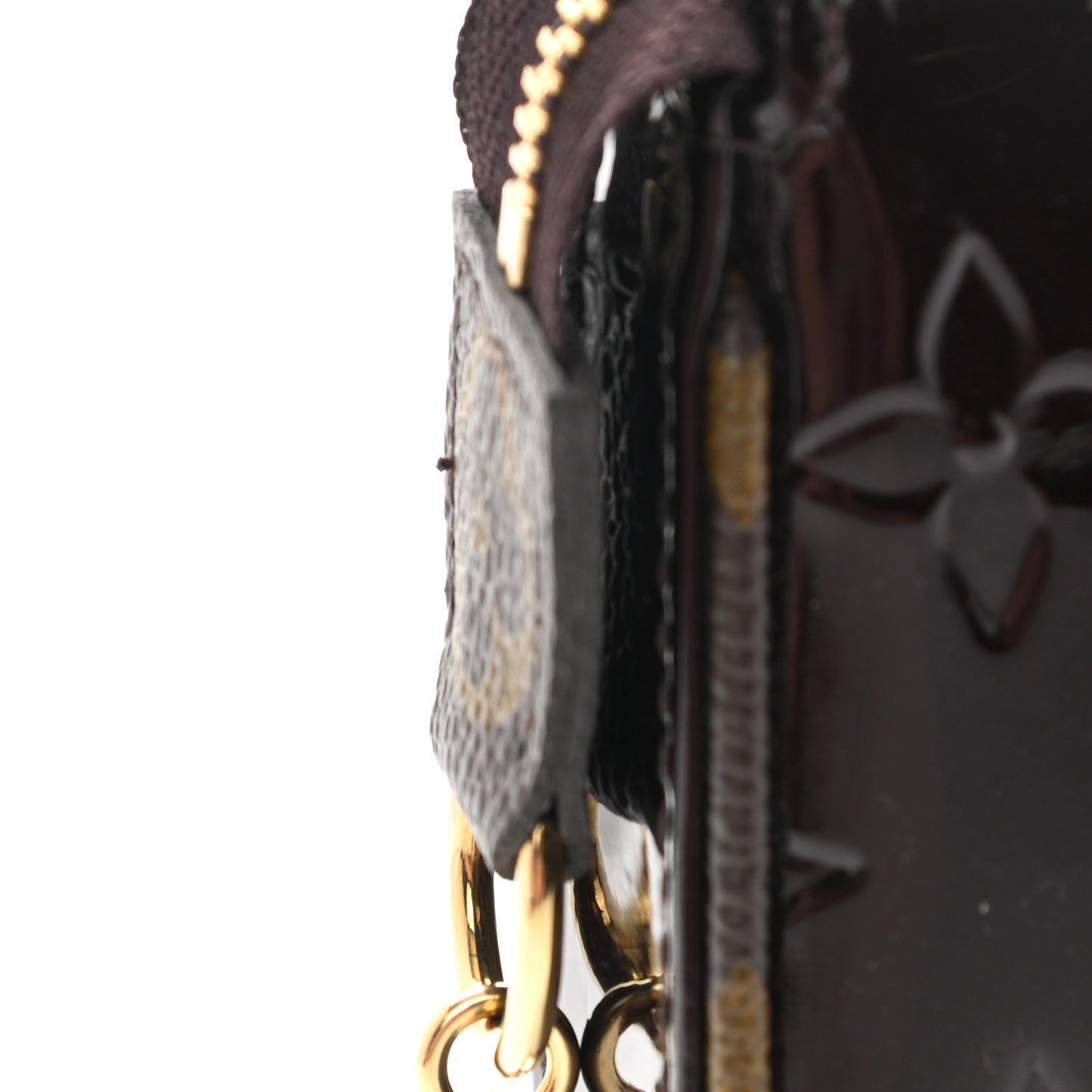 Vernis Monogram Mini Pochette Accessories Amarante