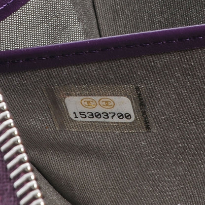 Chanel Patent Quilted Brilliant Zip Around Wallet Purple 8 of 9