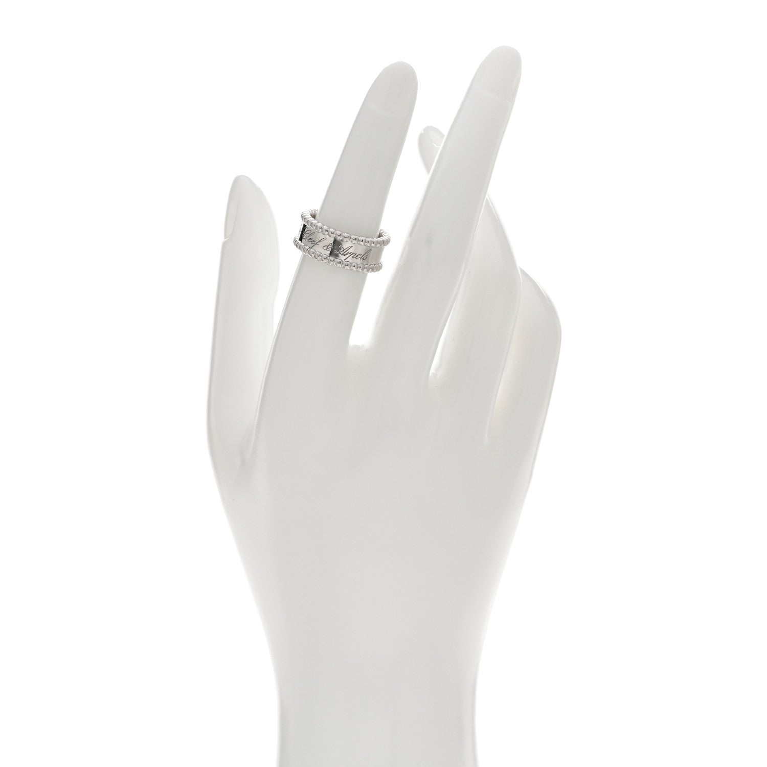 Van Cleef & Arpels 18K White Gold Perlee Signature Ring 51 5.75 2 of 5