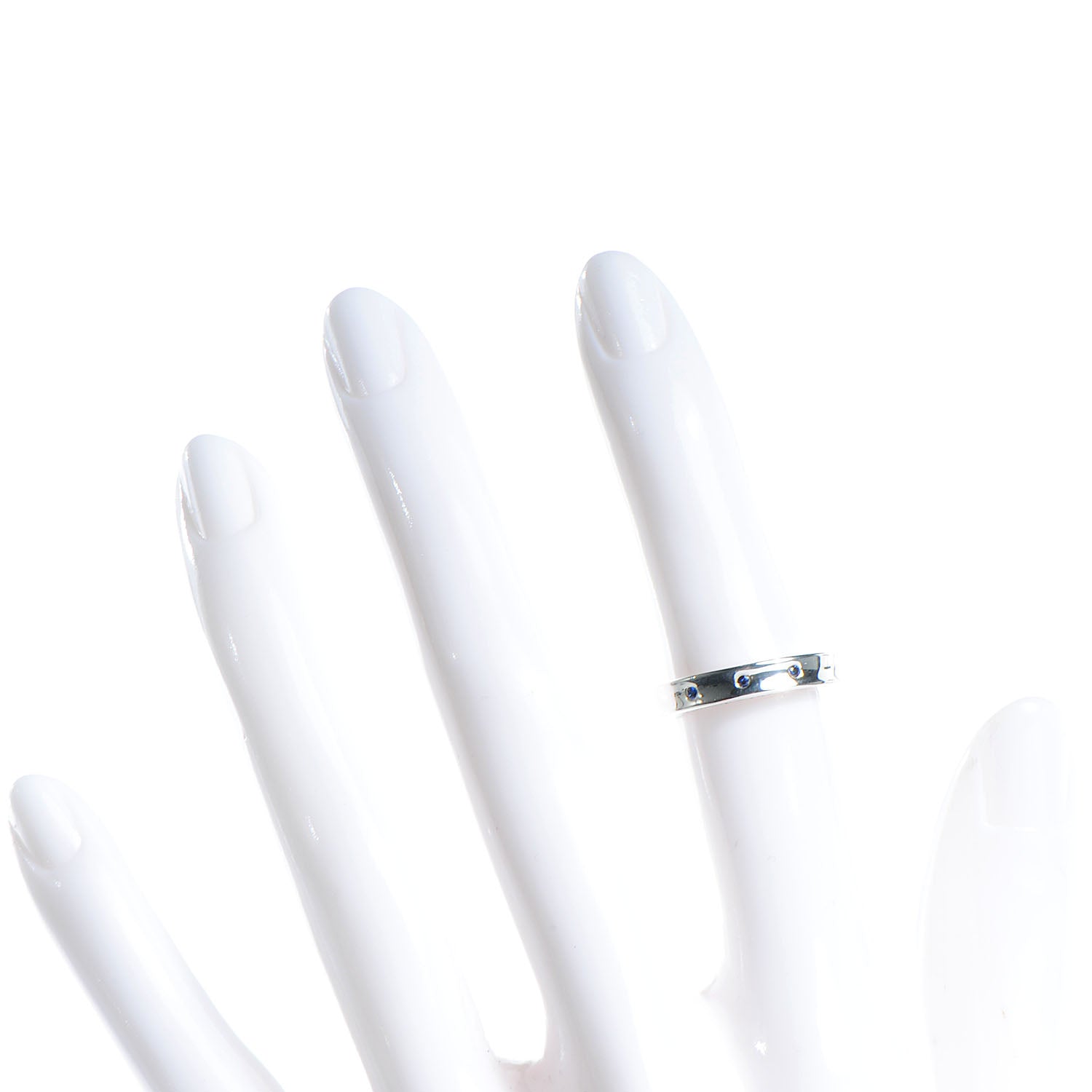 Tiffany 1837 Sterling Silver Blue Sapphire 1837 Band Ring 4.5 8 of 12