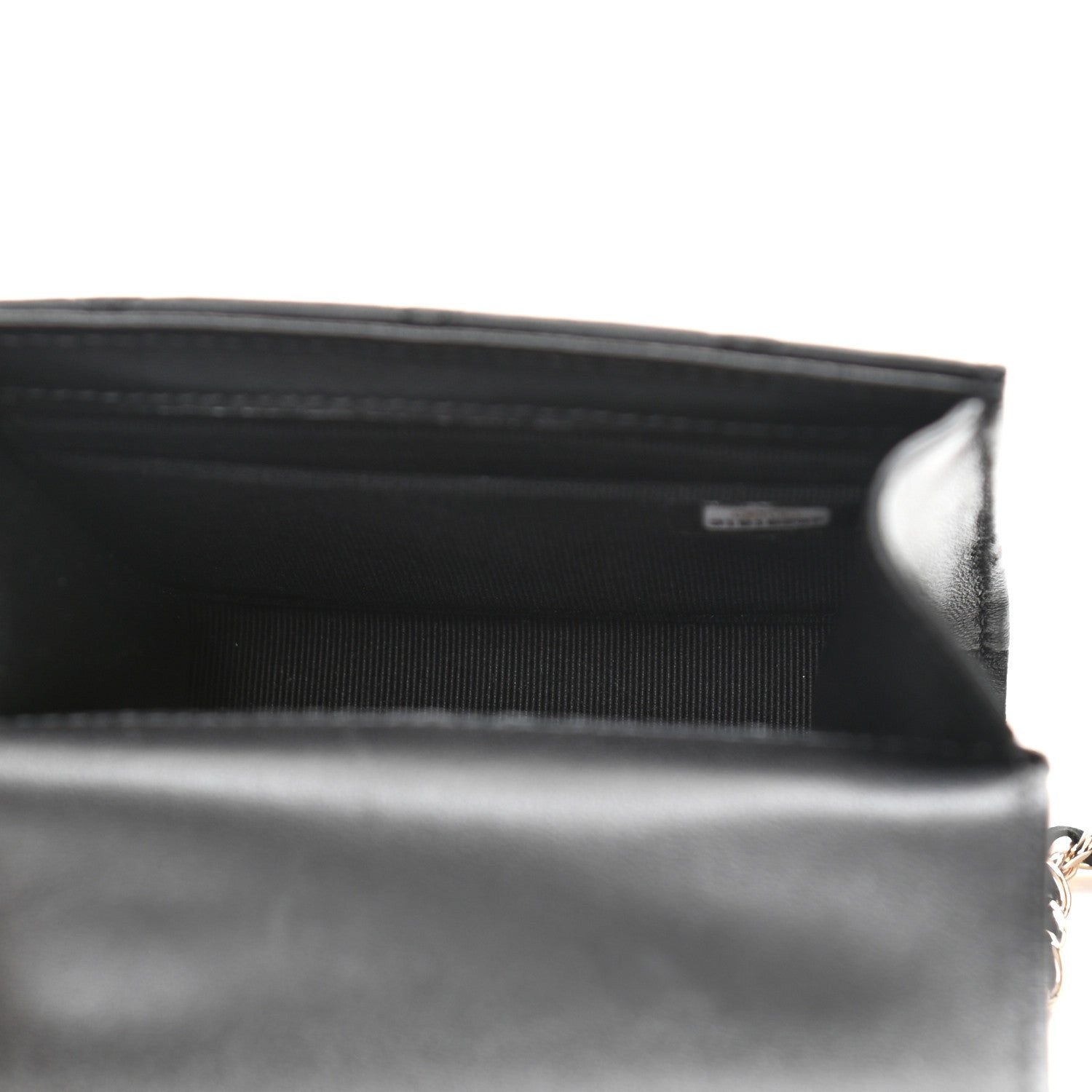 Chanel Lambskin Quilted Top Handle Flap Clutch With Chain Black 5 of 12