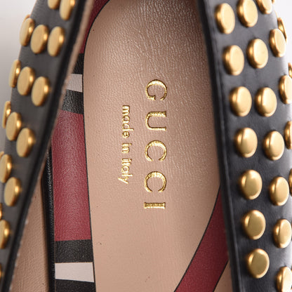 Gucci Malaga Kid Studded Polly Fringe 55mm Loafer Pumps 36 Black 7 of 9